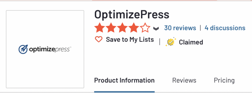 OptimizePress G2 reviews